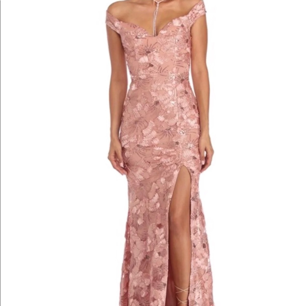 Blush pink prom dress